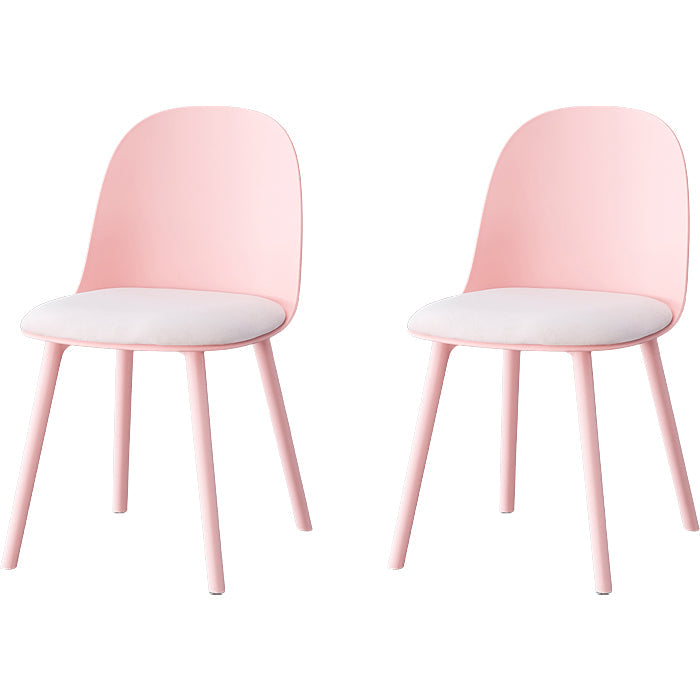 Sillas de comedor sin brazos modernas silla lateral de plástico para comedor