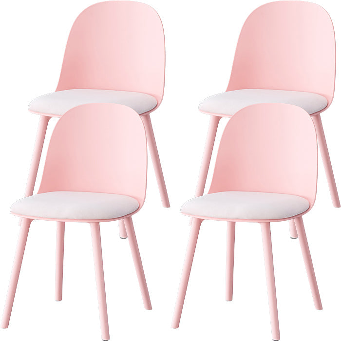 Sillas de comedor sin brazos modernas silla lateral de plástico para comedor