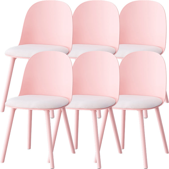 Sillas de comedor sin brazos modernas silla lateral de plástico para comedor