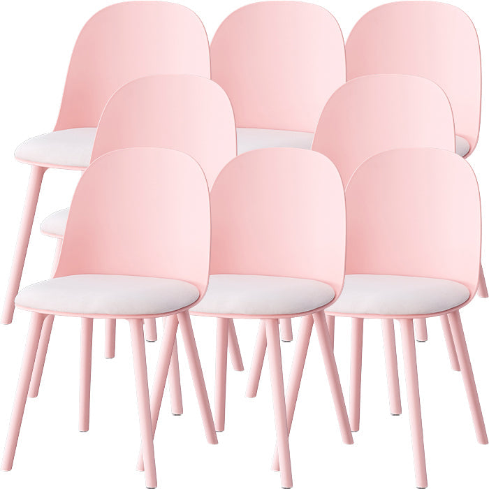 Sillas de comedor sin brazos modernas silla lateral de plástico para comedor