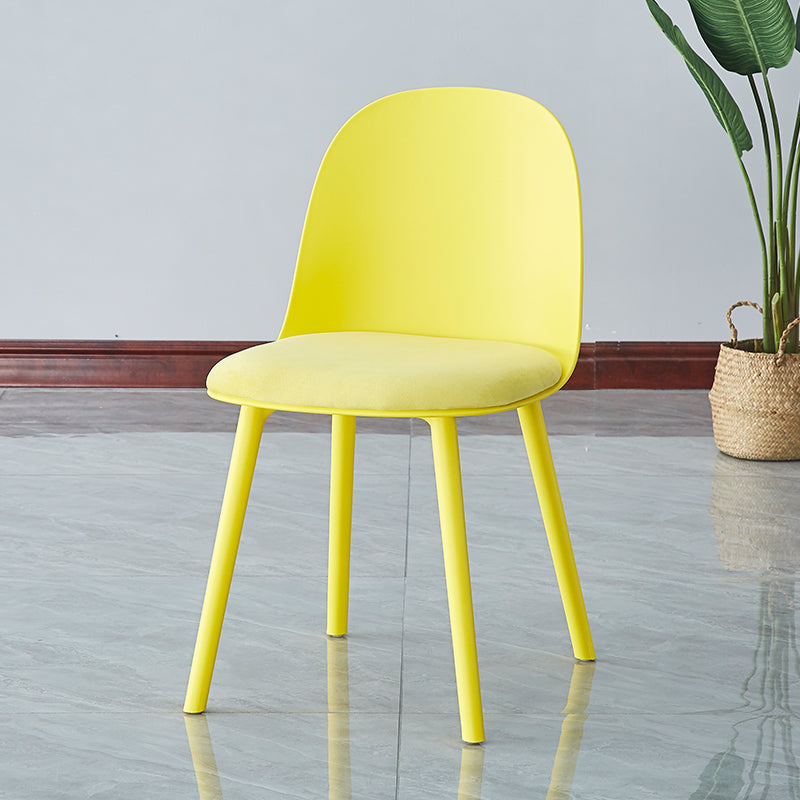 Sillas de comedor sin brazos modernas silla lateral de plástico para comedor