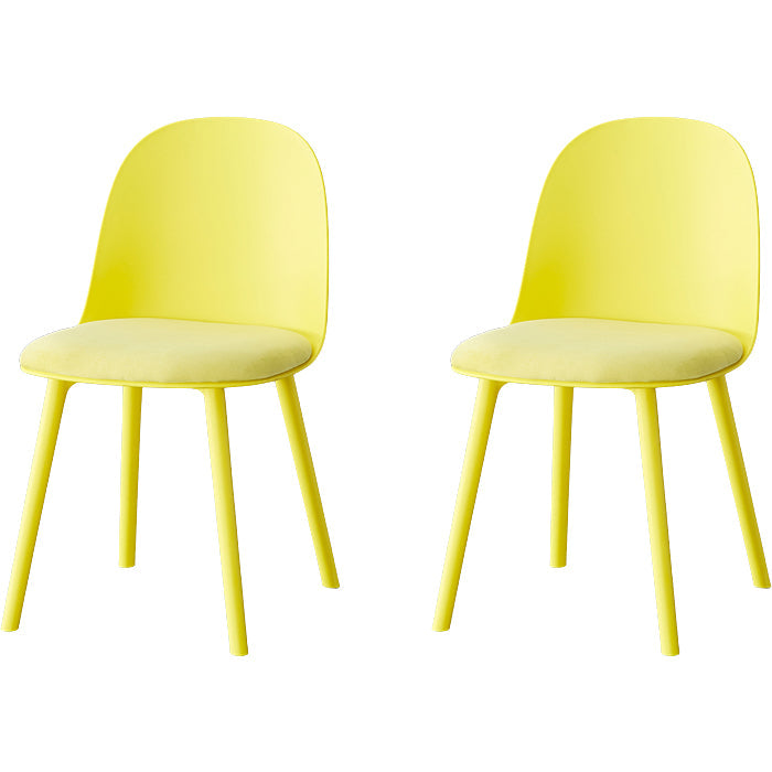 Sillas de comedor sin brazos modernas silla lateral de plástico para comedor