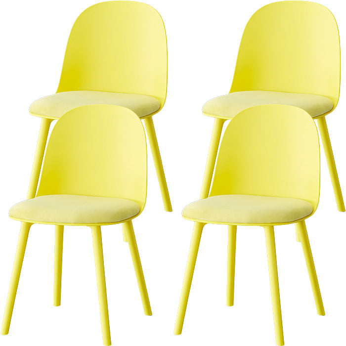 Sillas de comedor sin brazos modernas silla lateral de plástico para comedor