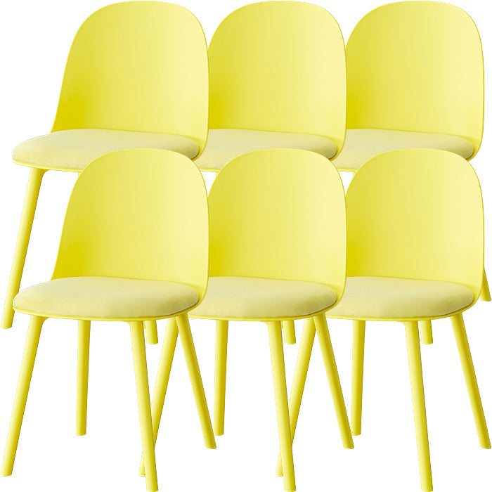 Sillas de comedor sin brazos modernas silla lateral de plástico para comedor