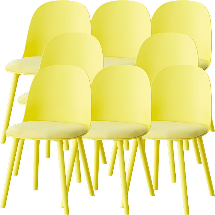 Sillas de comedor sin brazos modernas silla lateral de plástico para comedor