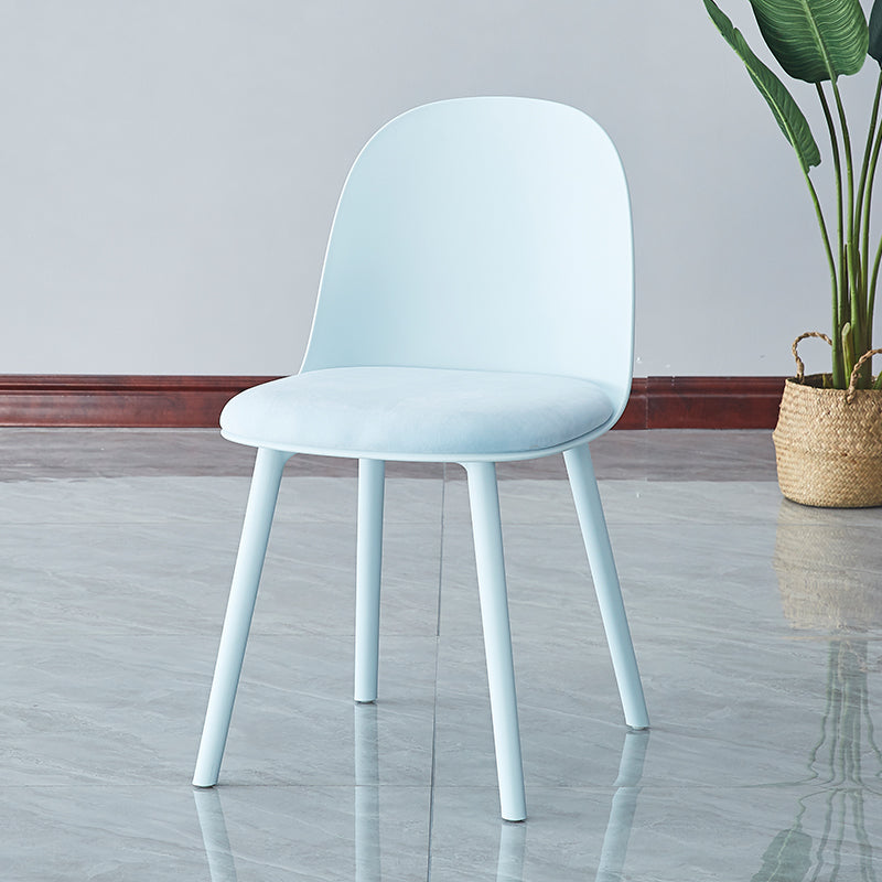 Sillas de comedor sin brazos modernas silla lateral de plástico para comedor