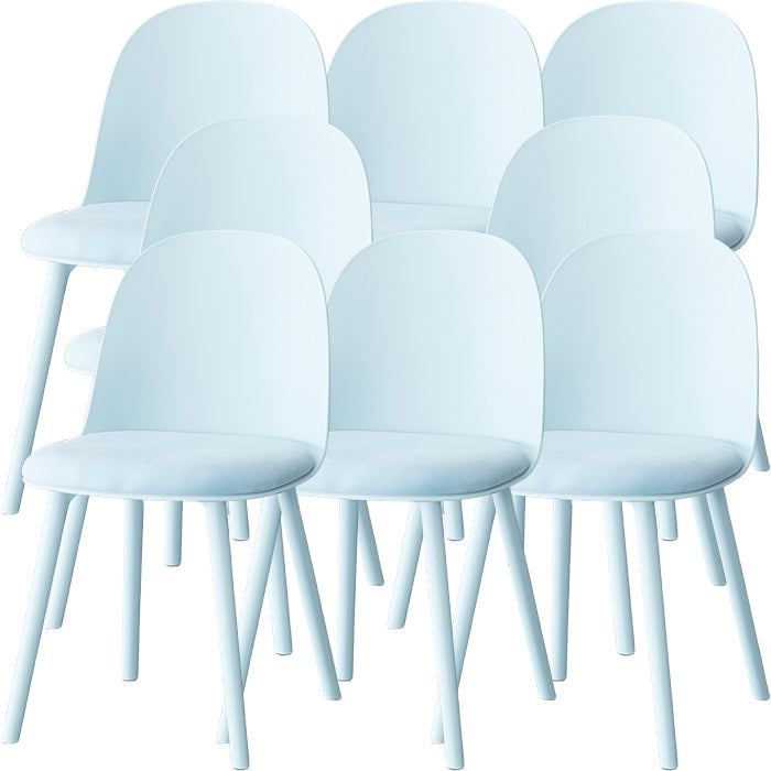 Sillas de comedor sin brazos modernas silla lateral de plástico para comedor
