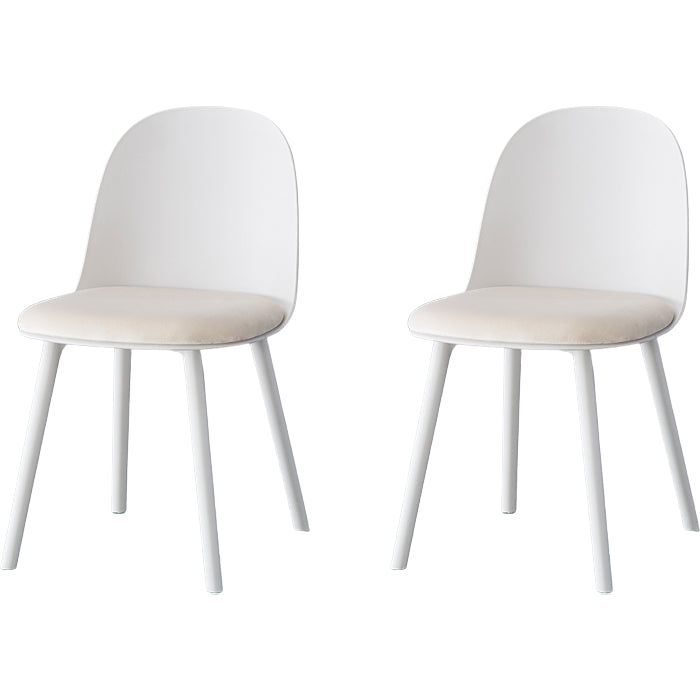 Sillas de comedor sin brazos modernas silla lateral de plástico para comedor
