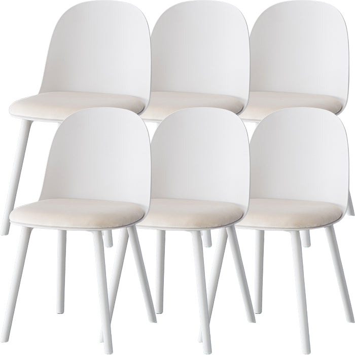 Sillas de comedor sin brazos modernas silla lateral de plástico para comedor