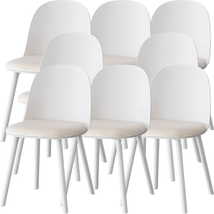 Sillas de comedor sin brazos modernas silla lateral de plástico para comedor