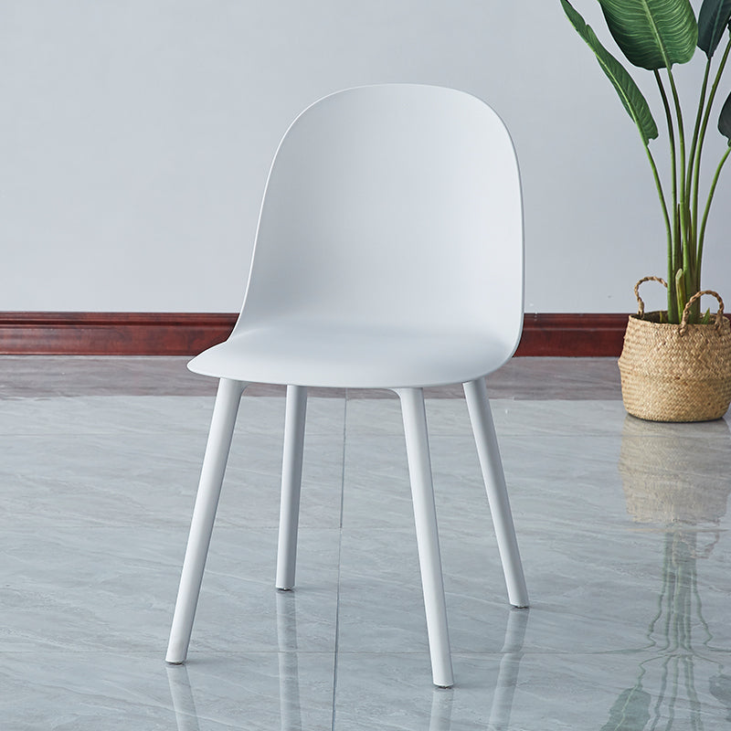 Sillas de comedor sin brazos modernas silla lateral de plástico para comedor
