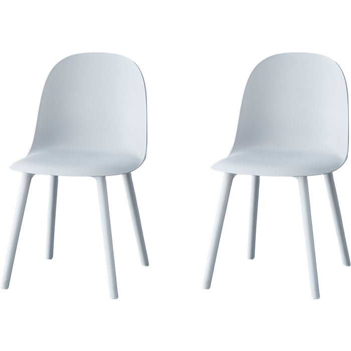 Sillas de comedor sin brazos modernas silla lateral de plástico para comedor