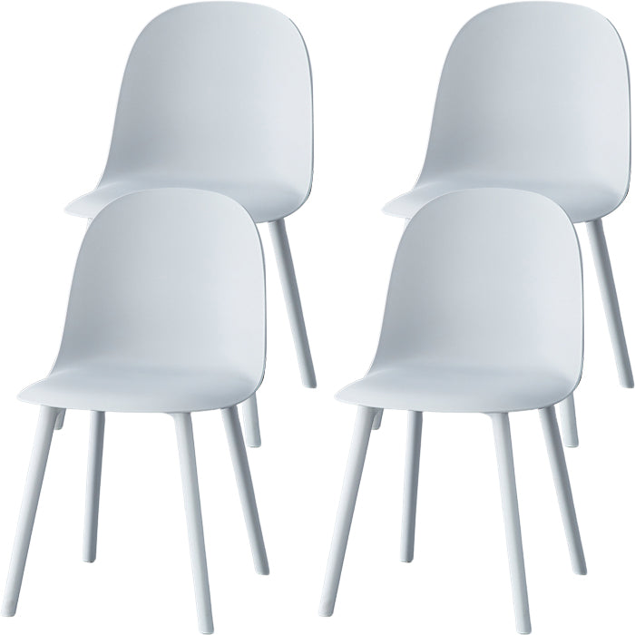 Sillas de comedor sin brazos modernas silla lateral de plástico para comedor