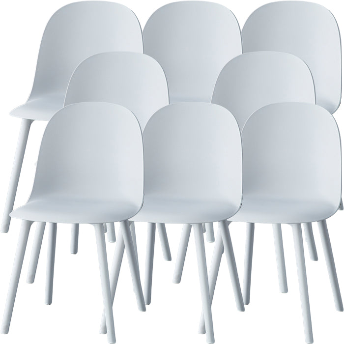 Sillas de comedor sin brazos modernas silla lateral de plástico para comedor