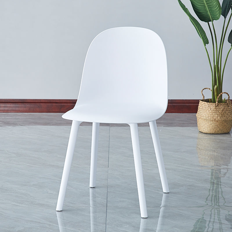 Sillas de comedor sin brazos modernas silla lateral de plástico para comedor