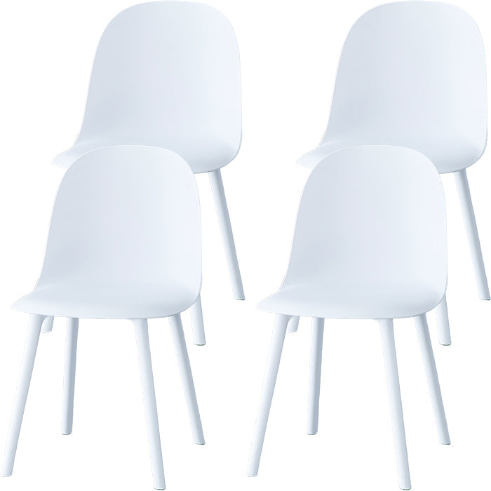 Sillas de comedor sin brazos modernas silla lateral de plástico para comedor