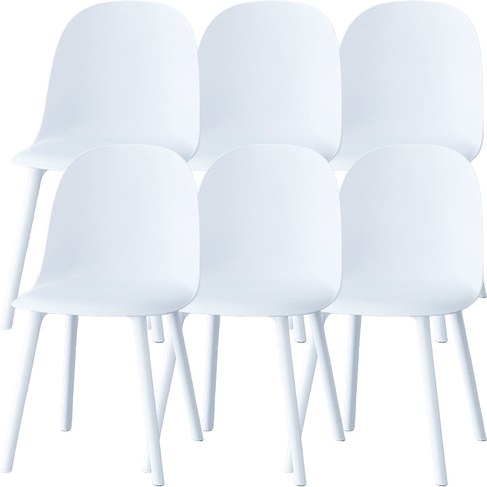 Sillas de comedor sin brazos modernas silla lateral de plástico para comedor