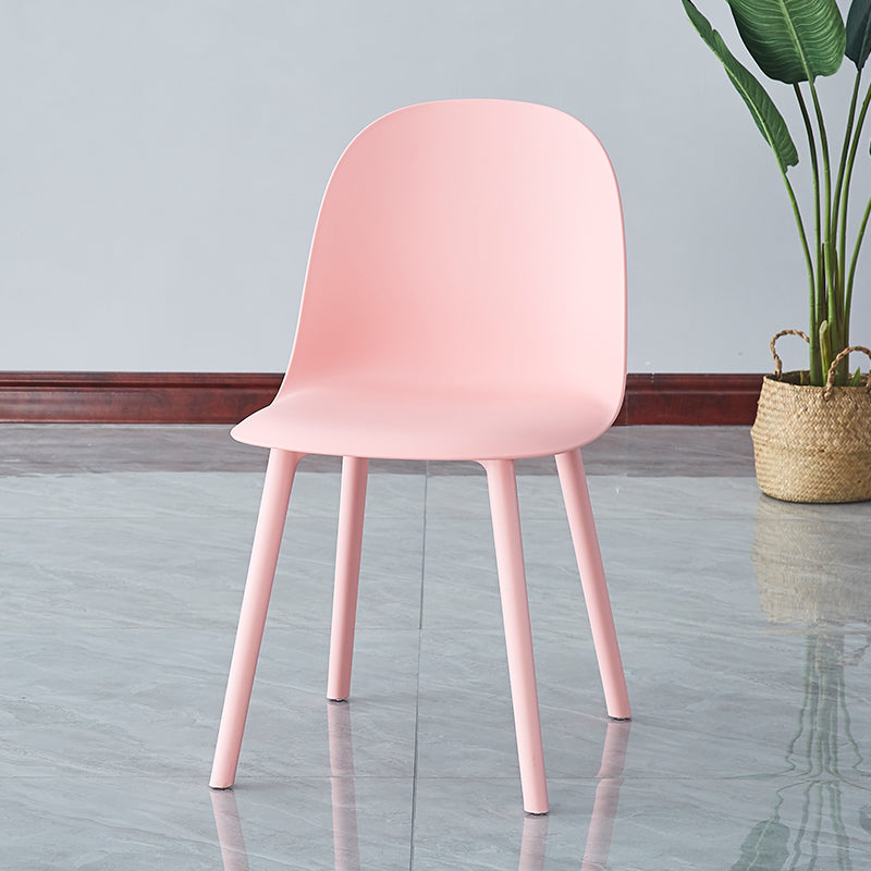 Sillas de comedor sin brazos modernas silla lateral de plástico para comedor