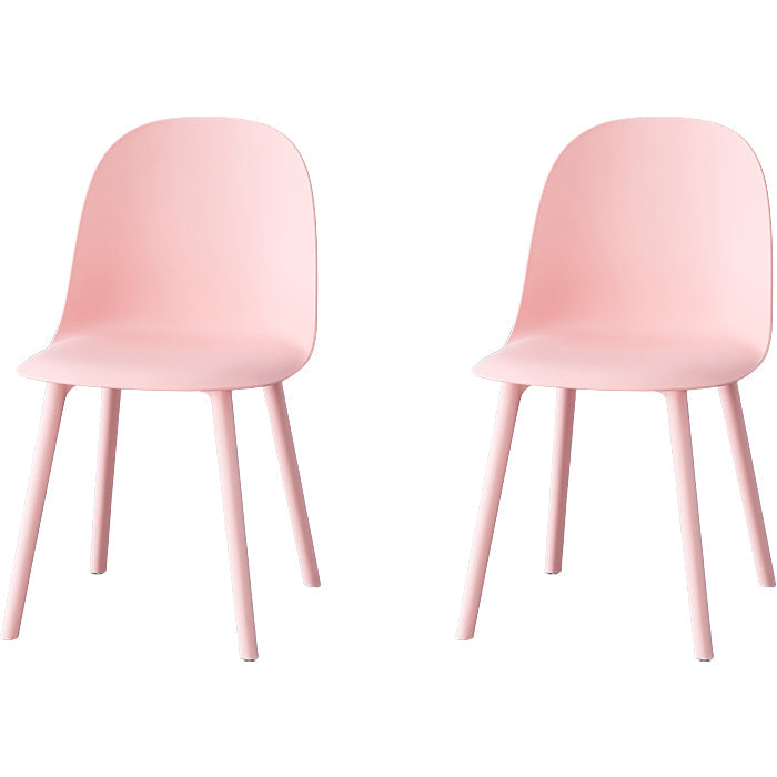 Sillas de comedor sin brazos modernas silla lateral de plástico para comedor