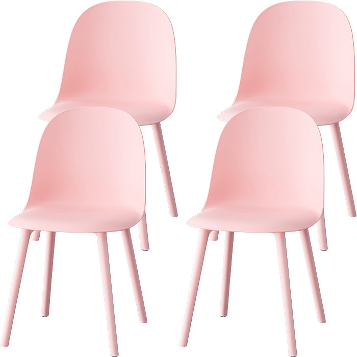 Sillas de comedor sin brazos modernas silla lateral de plástico para comedor