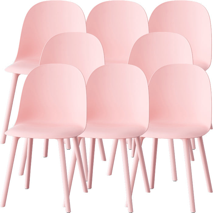 Sillas de comedor sin brazos modernas silla lateral de plástico para comedor