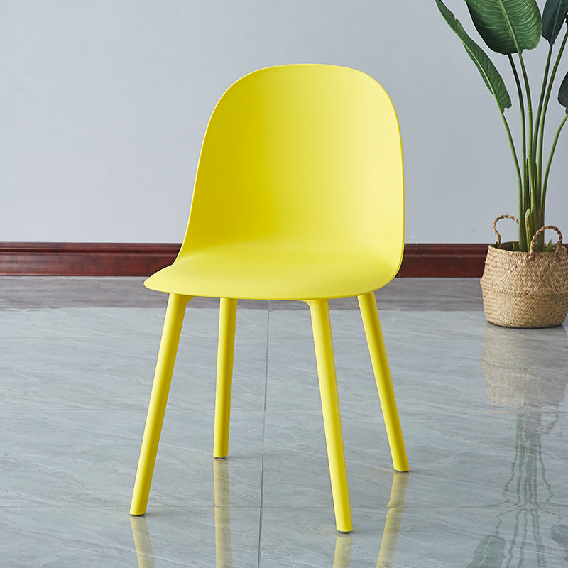 Sillas de comedor sin brazos modernas silla lateral de plástico para comedor