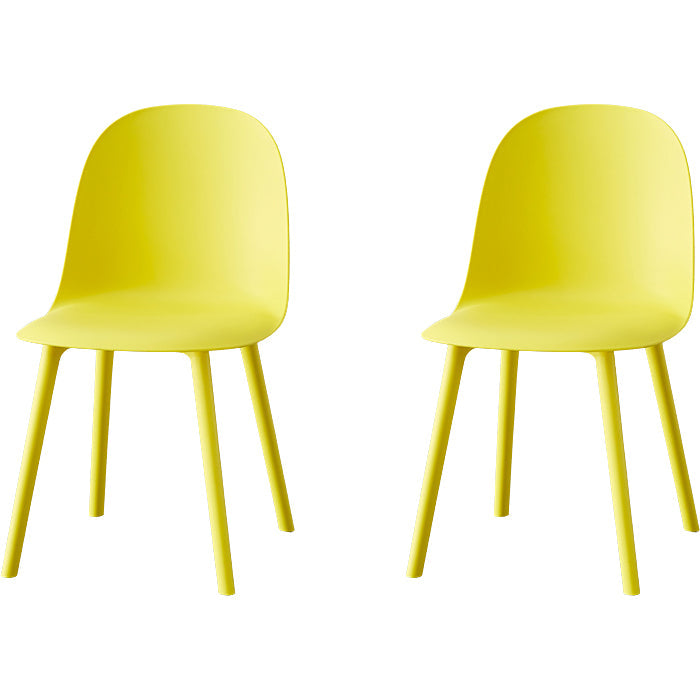 Sillas de comedor sin brazos modernas silla lateral de plástico para comedor