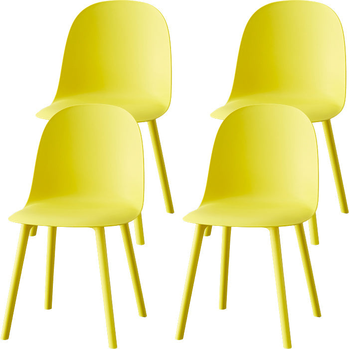 Sillas de comedor sin brazos modernas silla lateral de plástico para comedor