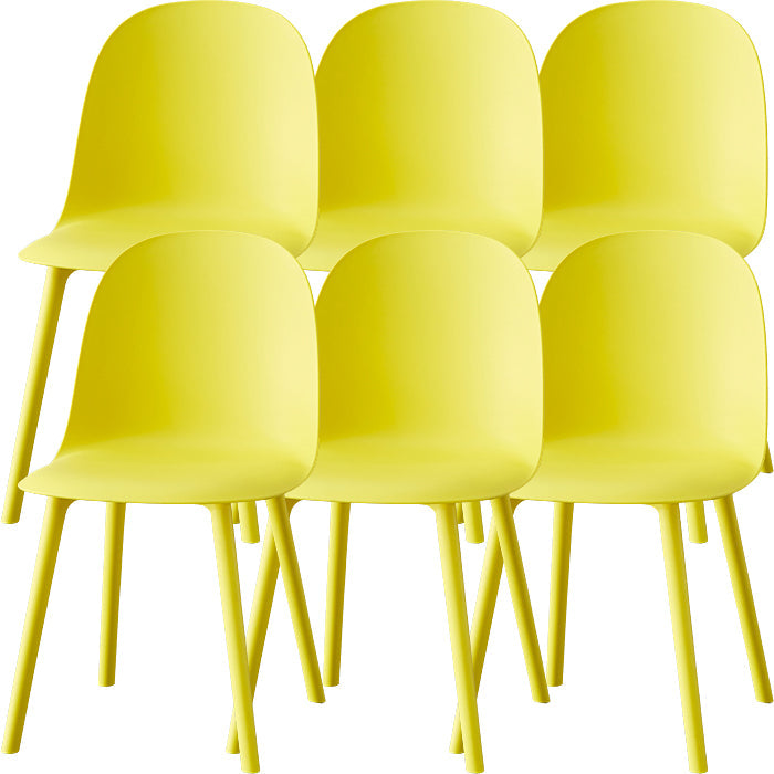 Sillas de comedor sin brazos modernas silla lateral de plástico para comedor