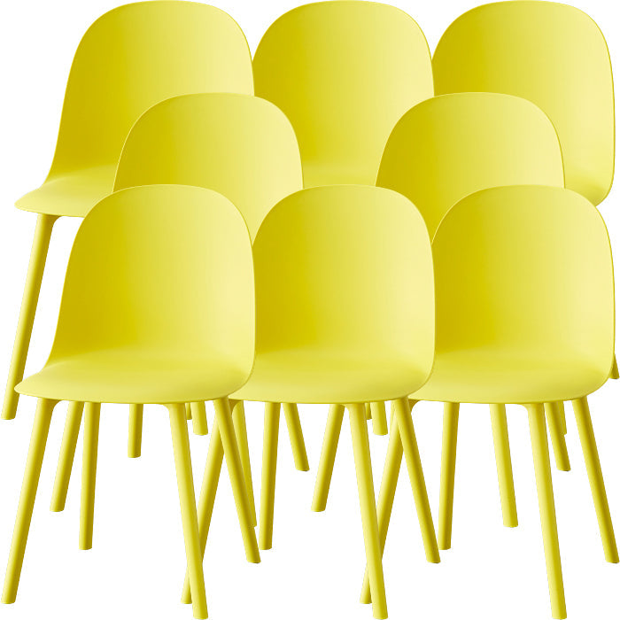 Sillas de comedor sin brazos modernas silla lateral de plástico para comedor