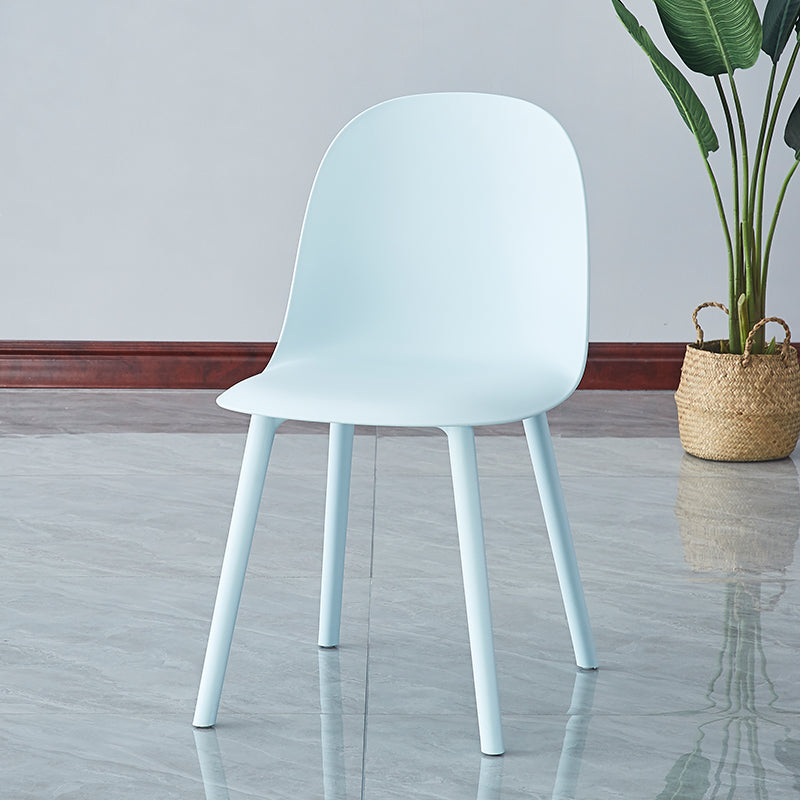 Sillas de comedor sin brazos modernas silla lateral de plástico para comedor