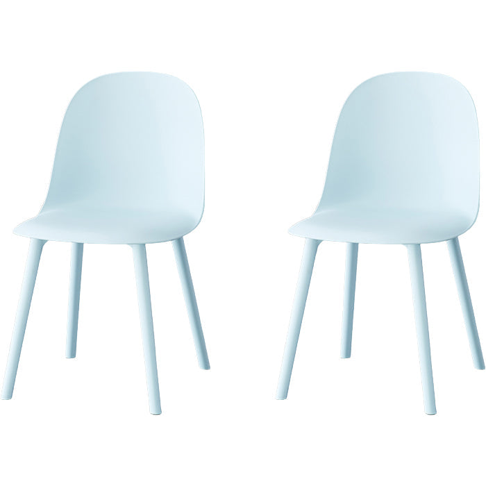 Sillas de comedor sin brazos modernas silla lateral de plástico para comedor