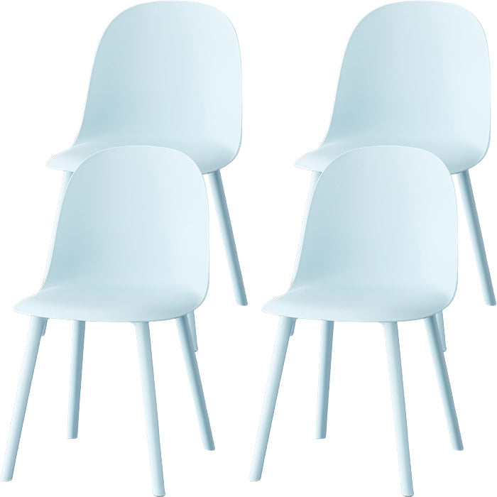 Sillas de comedor sin brazos modernas silla lateral de plástico para comedor