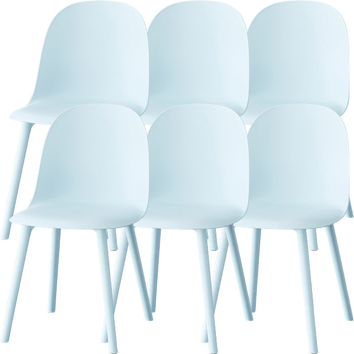 Sillas de comedor sin brazos modernas silla lateral de plástico para comedor
