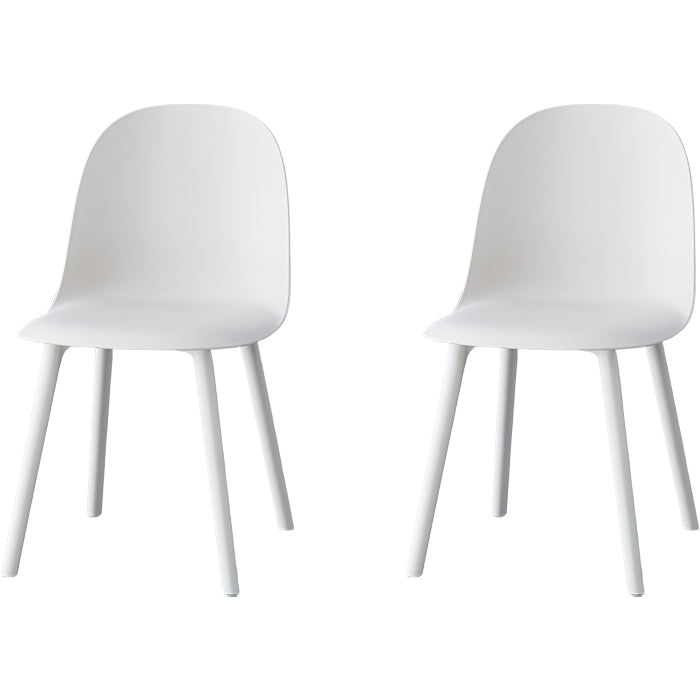 Sillas de comedor sin brazos modernas silla lateral de plástico para comedor