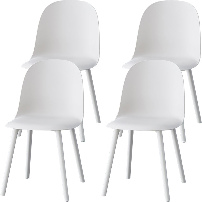 Sillas de comedor sin brazos modernas silla lateral de plástico para comedor