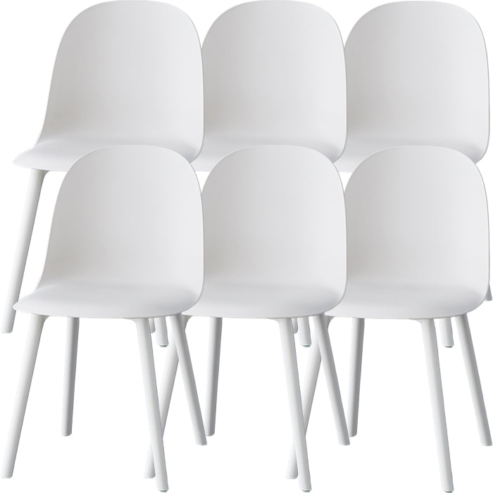 Sillas de comedor sin brazos modernas silla lateral de plástico para comedor