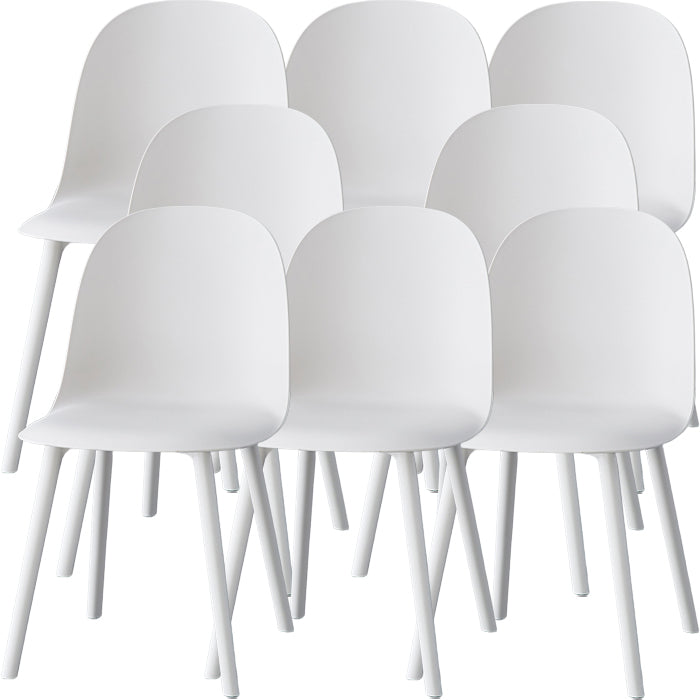 Sillas de comedor sin brazos modernas silla lateral de plástico para comedor