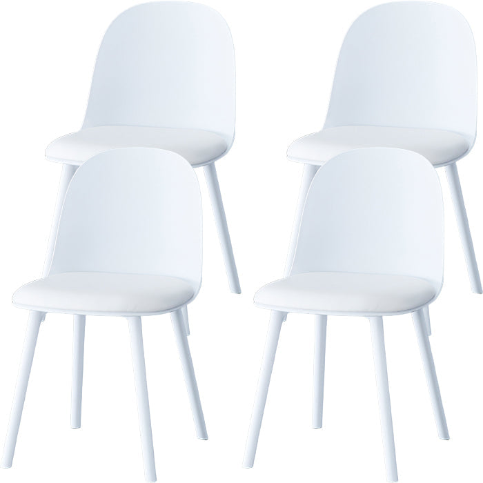 Sillas de comedor sin brazos modernas silla lateral de plástico para comedor