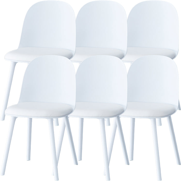 Sillas de comedor sin brazos modernas silla lateral de plástico para comedor