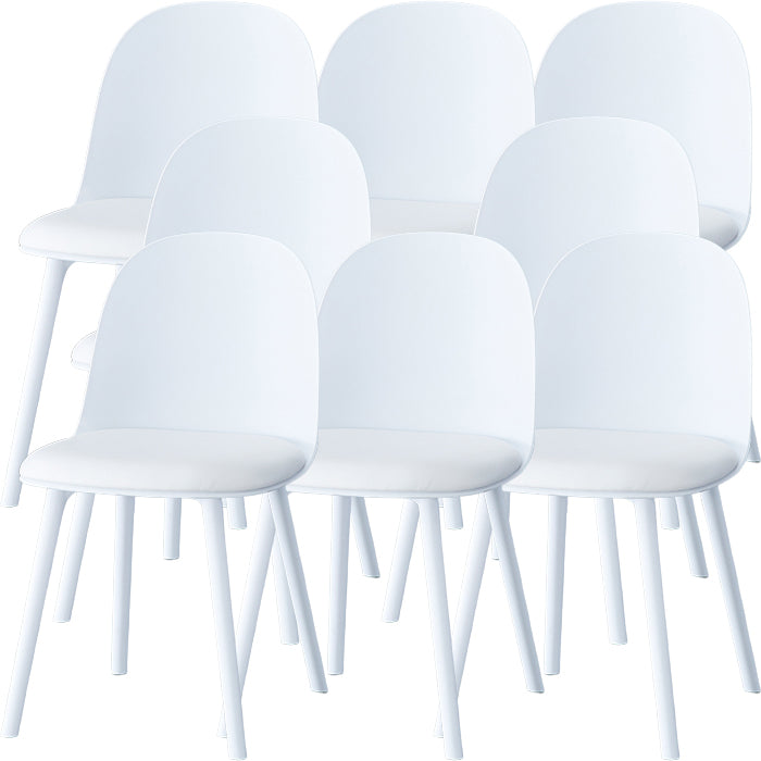 Sillas de comedor sin brazos modernas silla lateral de plástico para comedor
