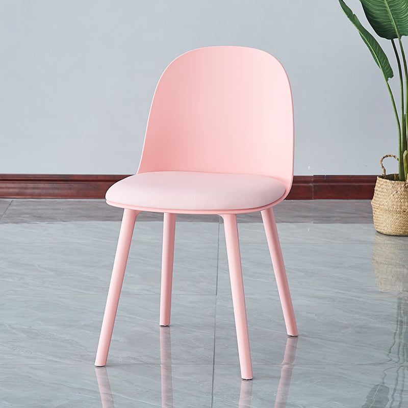Sillas de comedor sin brazos modernas silla lateral de plástico para comedor