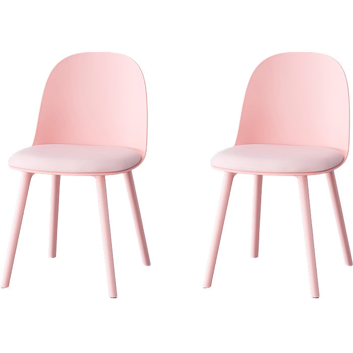 Sillas de comedor sin brazos modernas silla lateral de plástico para comedor