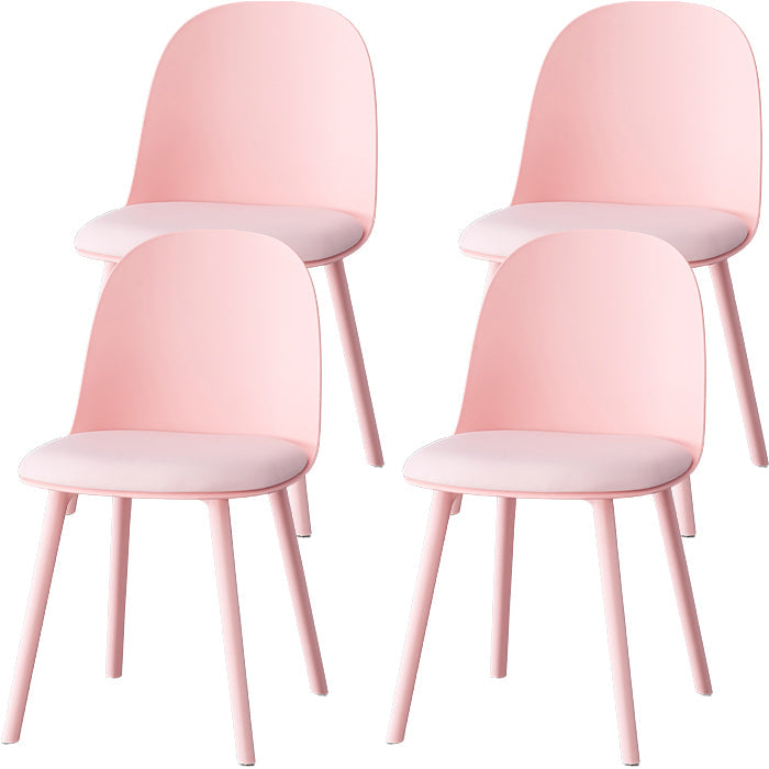 Sillas de comedor sin brazos modernas silla lateral de plástico para comedor