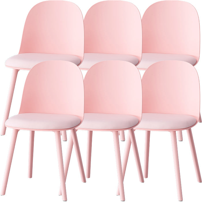 Sillas de comedor sin brazos modernas silla lateral de plástico para comedor
