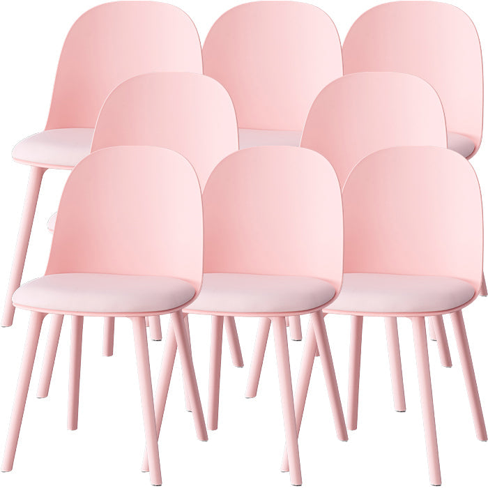 Sillas de comedor sin brazos modernas silla lateral de plástico para comedor