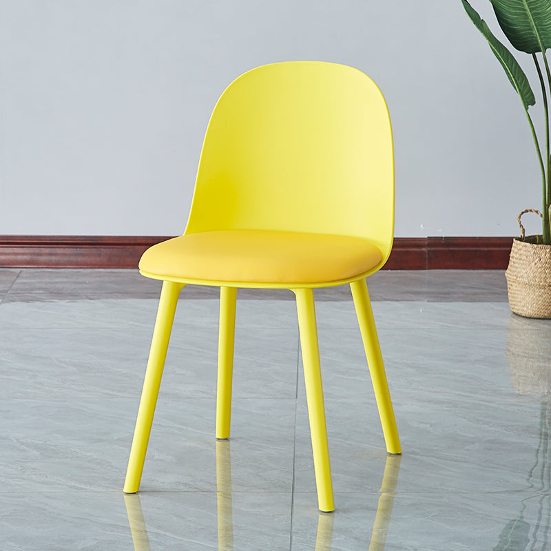 Sillas de comedor sin brazos modernas silla lateral de plástico para comedor