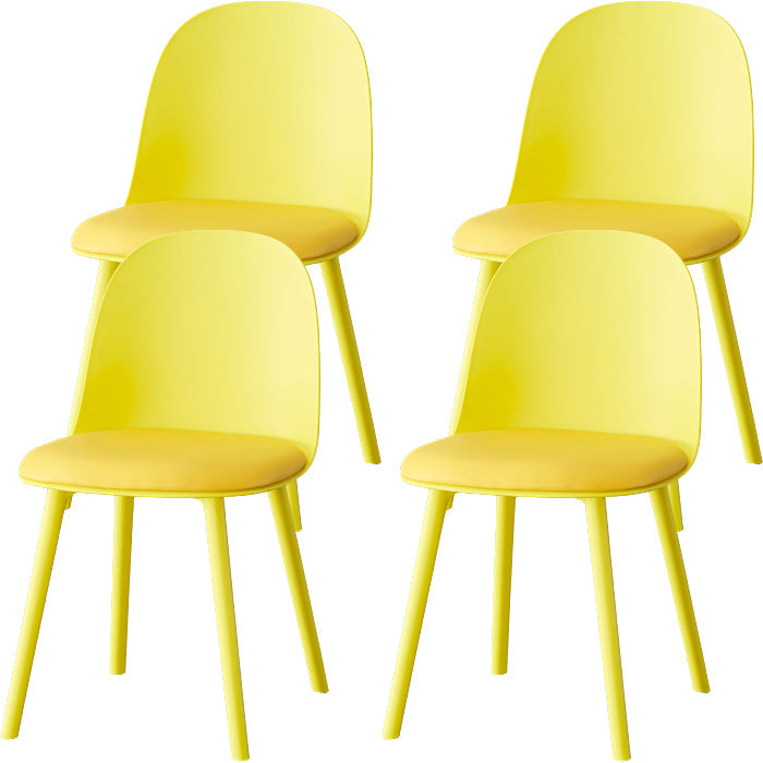 Sillas de comedor sin brazos modernas silla lateral de plástico para comedor