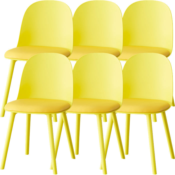 Sillas de comedor sin brazos modernas silla lateral de plástico para comedor