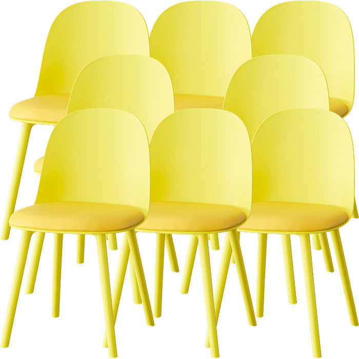 Sillas de comedor sin brazos modernas silla lateral de plástico para comedor